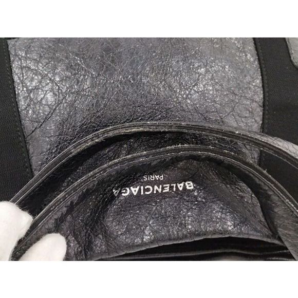 Balenciaga Navy Cabas Tote Bag Leather Black 339933 - Picture 5 of 10